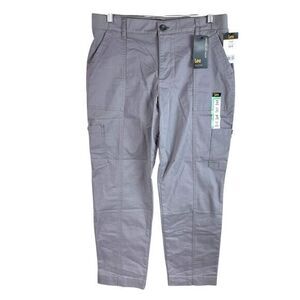 NEW Lee Womens Ultra Lux‎ Comfort Utility Pants 12 Short Straight Leg Mid Rise